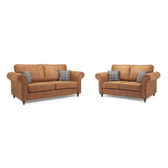 Oakland Leather Sofa 3+2 Seater Tan - Envogue Furniture