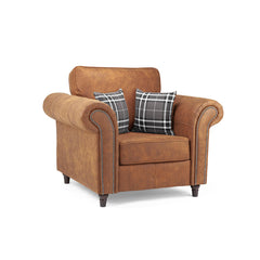 Oakland Leather Armchair , Tan And Black