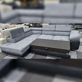 Luton Sofabed Corner Sofa Bed With Storage Box Grey-Black - Envogue Furniture uk