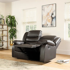 Roma Leather Recliner 2 Seater Brown