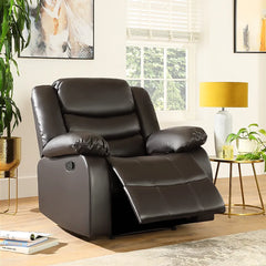 Roma Leather Recliner Sofa Arm Chair Brown