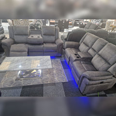 Berlin 3+2 Electric Recliner Sofa Set in Grey Micro Fabric Envogue furniture