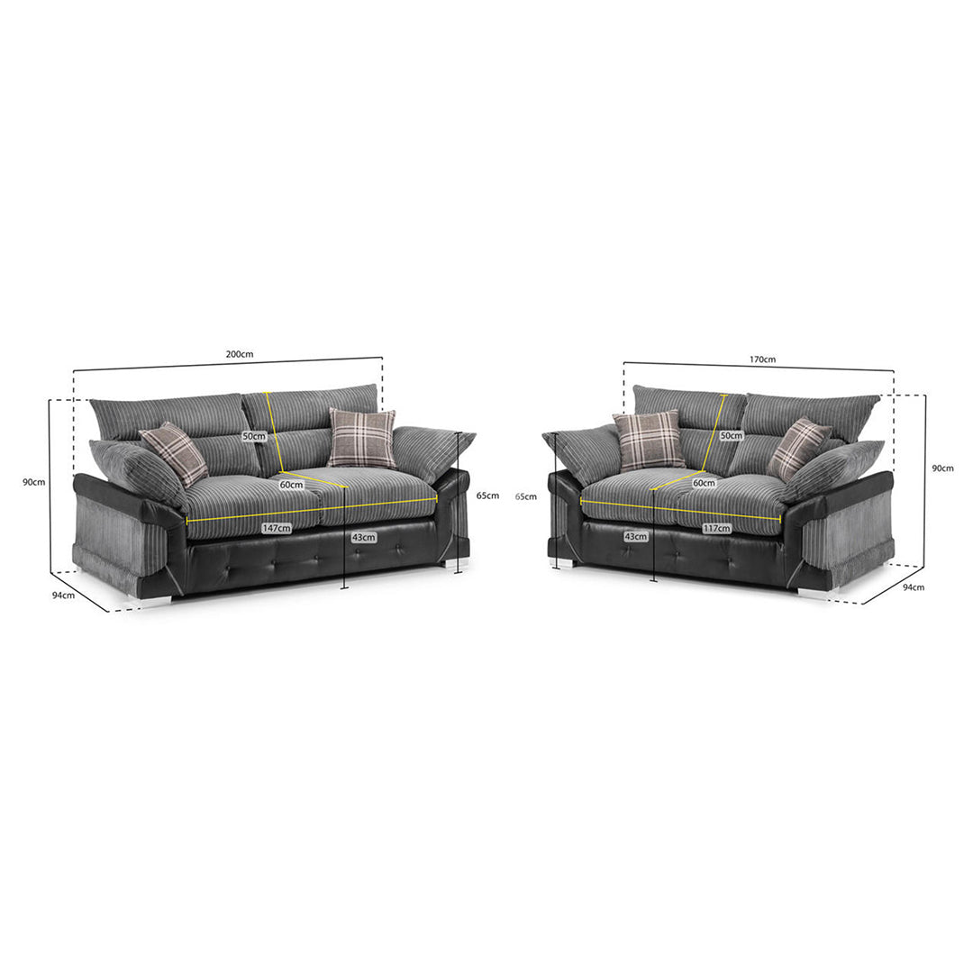 Logan Sofa 3+2 Seater - Jumbo Cord Fabric Sofa