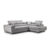 Anton Sofa bed Corner Sofa Bed With Storage Box Grey - Envogue Furniture
