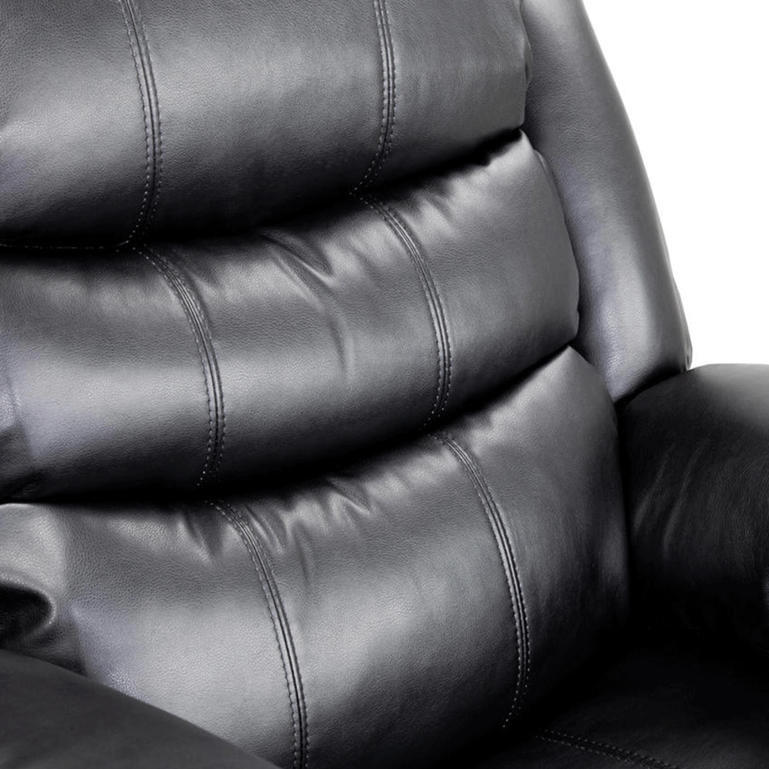 Roma Leather Recliner Sofa Arm Chair Black