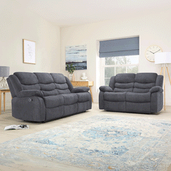Sorrento Fabric Recliner Sofa 3+2 Seater Grey