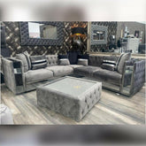 Valentino Chesterfield Corner Sofa Grey - Envogue Furniture