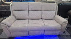 Florence Fabric Electric Recliner Sofa 3+2 Seater Light Grey With Led Lights