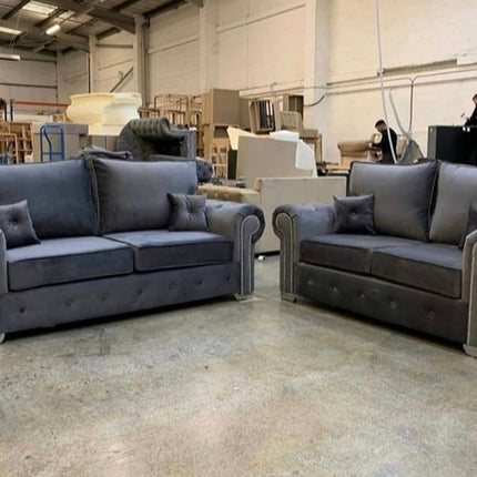 Olympia Sofa 3+2 Seater High Back Cream/Grey