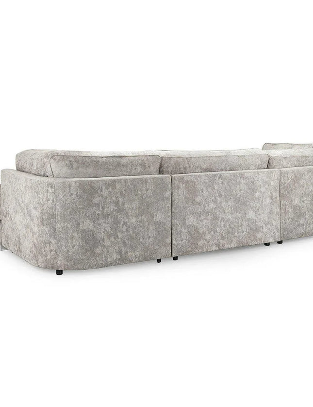 Bishop U Shape High Back Sofa Set Truffle | Premium High Back Chenille Fabric Lounge Suite | Modular Sectional Couch with Footstool