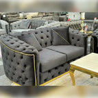 Black / Plush Velvet / 2 Seater