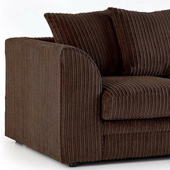 New Luxor Fabric Corner Sofa Chocolate | Soft Jumbo Cord 3-4 Seater Corner Sofa