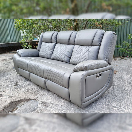Lisbon Leather Electric Recliner Sofa 3+2 Seater – USB Ports, C-Type Port, LED Lights, Wireless Charging & Cup Holders