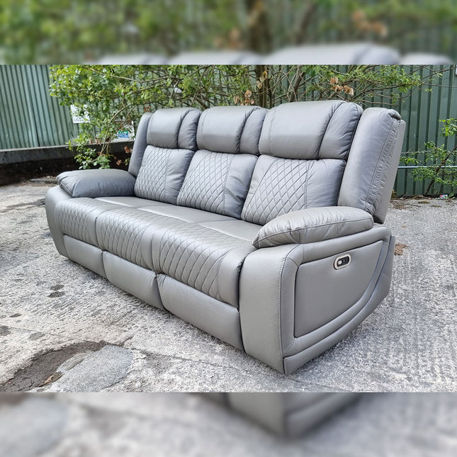 Lisbon Leather Electric Recliner Sofa 3+2 Seater – USB Ports, C-Type Port, LED Lights, Wireless Charging & Cup Holders