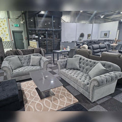 Elegance Chesterfield Sofa 3+2 GREY - Envogue Furniture