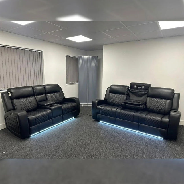 Leather Electric Recliners Sofa With Cupholders
