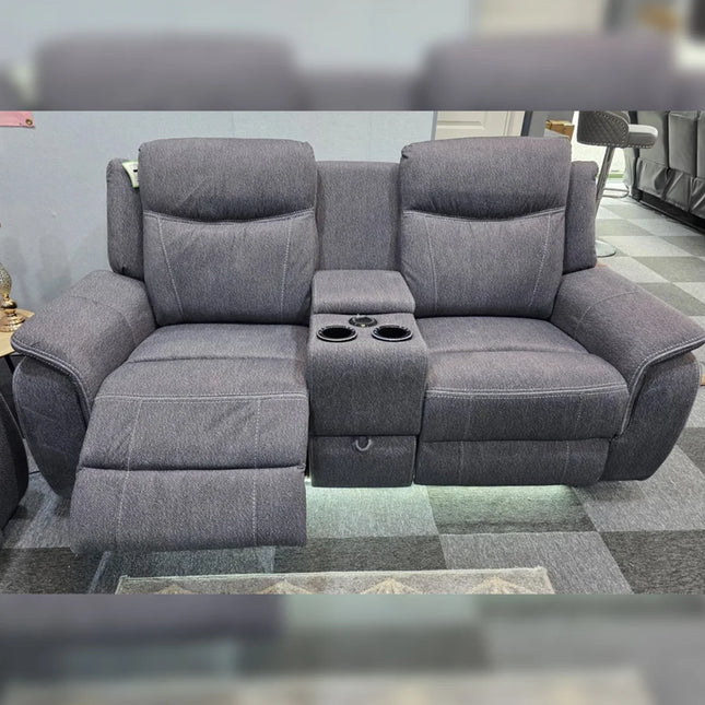 Prada Music Electric Recliners. Grey 3 + 2 Sofa Set , USB, LED, Bluetooth