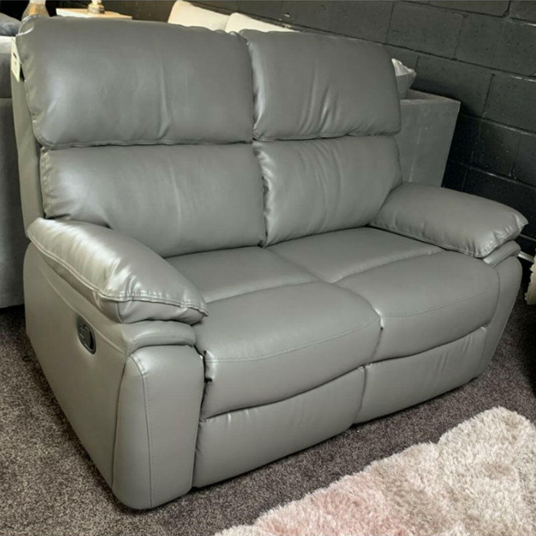 Valencia Entertainment Leather Recliner Sofa 3+2 Seater(Grey,Black)-Bluetooth Speakers/Usb ports/Wireless charging