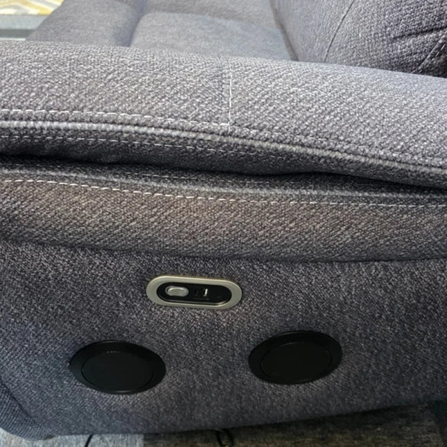 Prada Music Electric Recliners. Grey 3 + 2 Sofa Set , USB, LED, Bluetooth