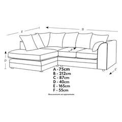 New Luxor Fabric Corner Sofa Black | Soft Jumbo Cord 3-4 Seater Corner Sofa