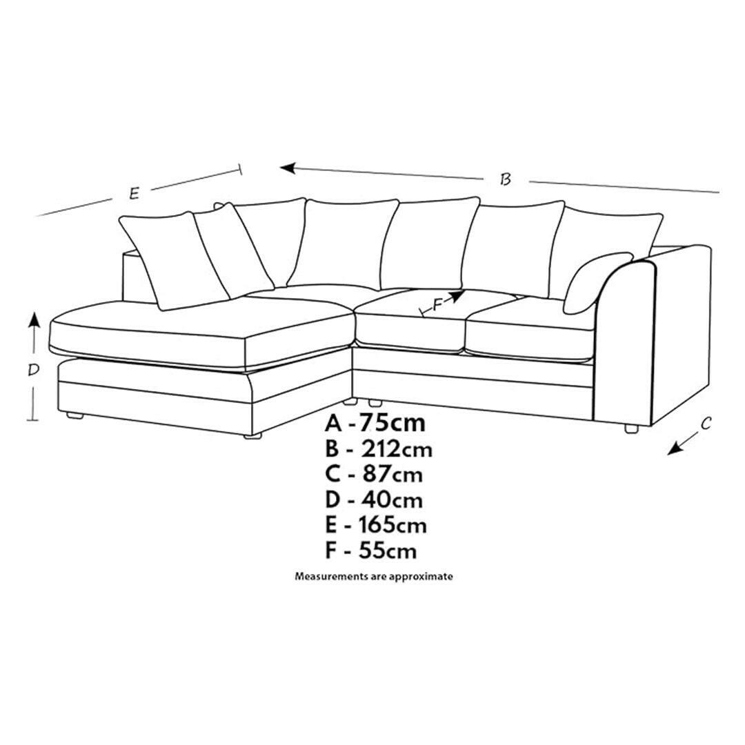 ENV Dylan Fabric Corner Sofa Coffee | Soft Jumbo Cord 3-4 Seater