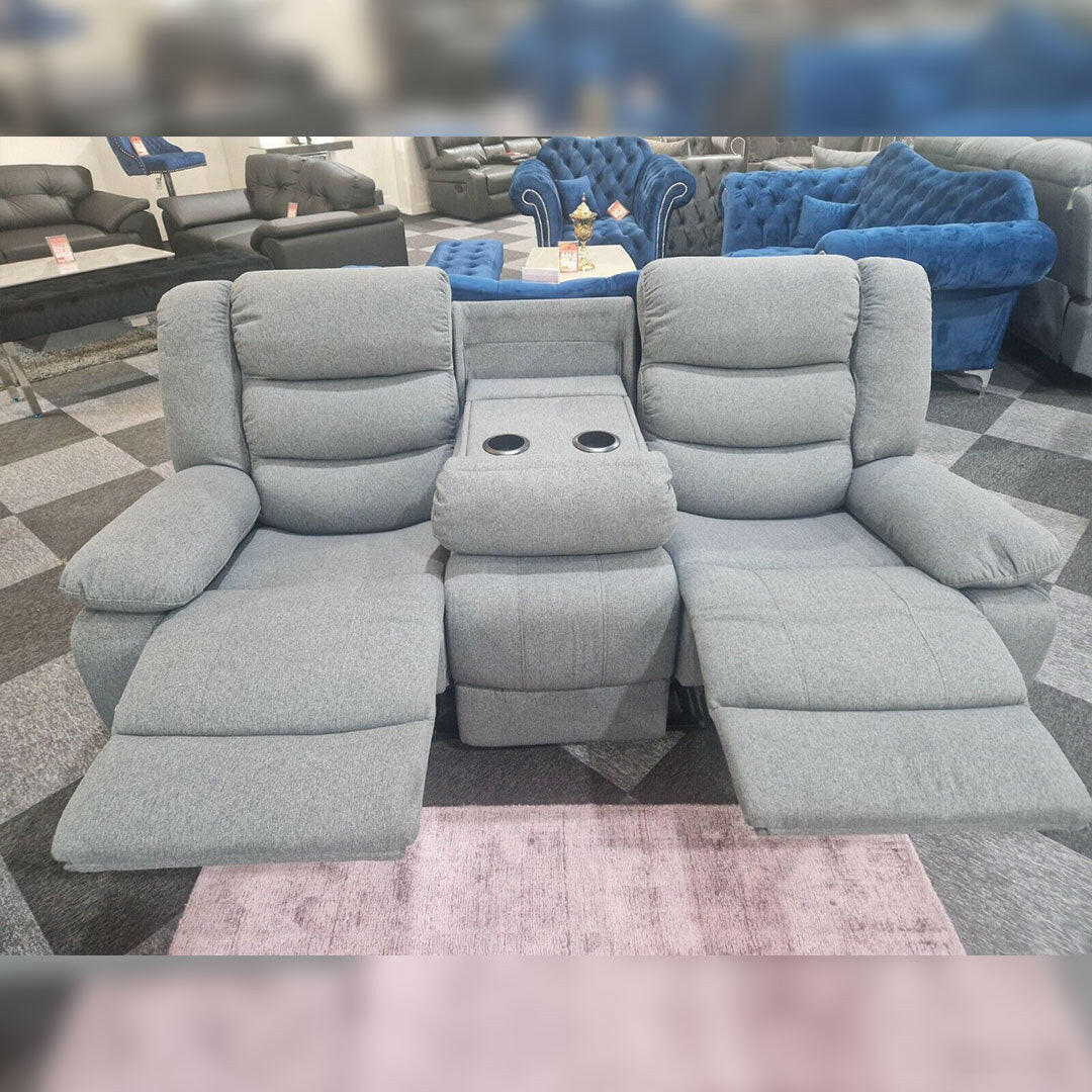 Sorrento Fabric Recliner Sofa 3+2 Seater Grey - Envogue Furniture