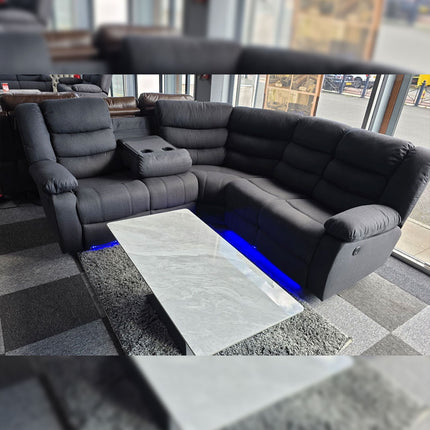 Naples Electric Corner Recliner Sofa in Grey Fabric