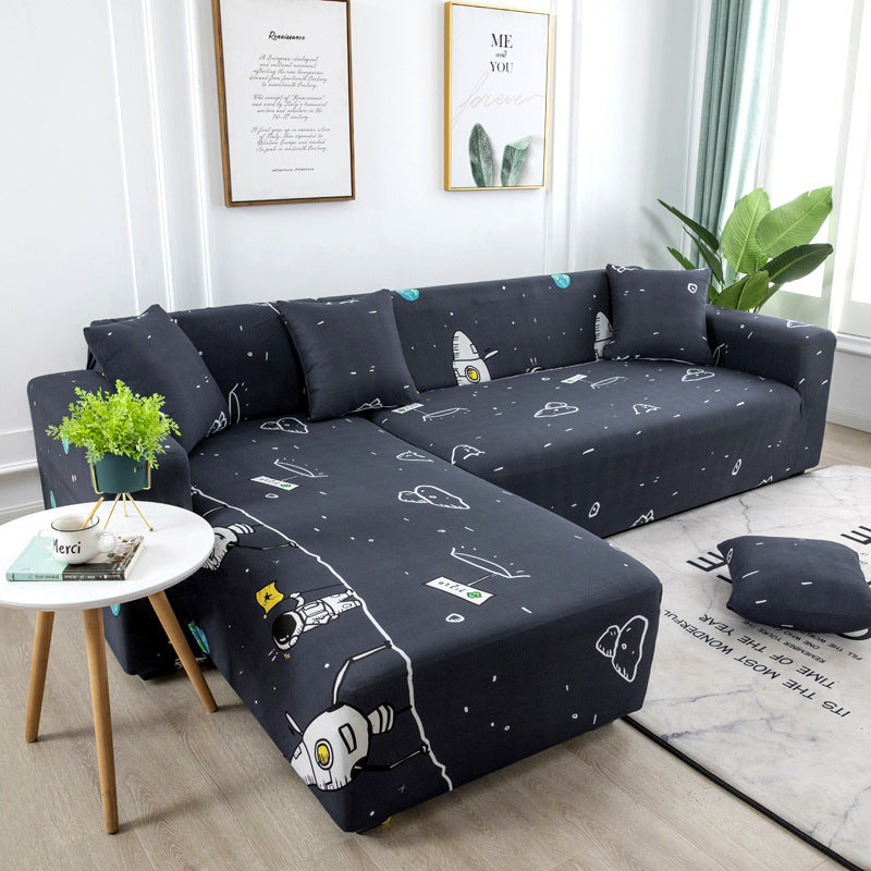Geometric Design Spandex Corner Sofa Covers Long Elastic Material Couch Cases