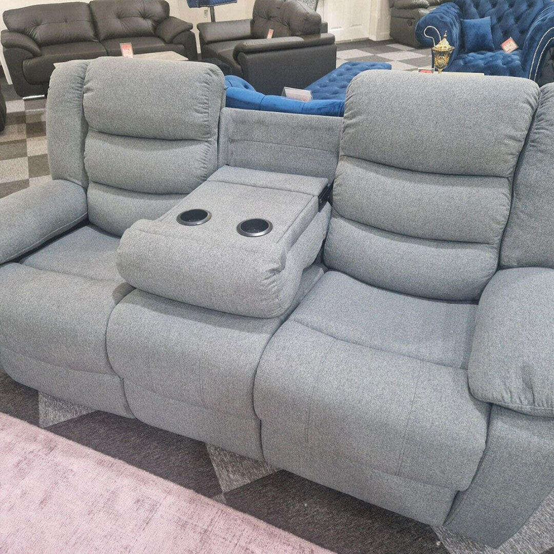 Sorrento Fabric Recliner Sofa 3+2 Seater Grey - Envogue Furniture