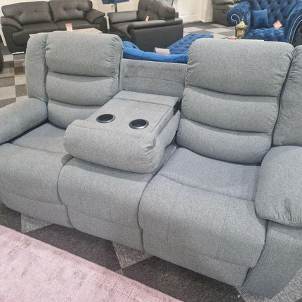 Roma Fabric Recliner Sofa 3+2 Seater Grey - Envogue Furniture uk