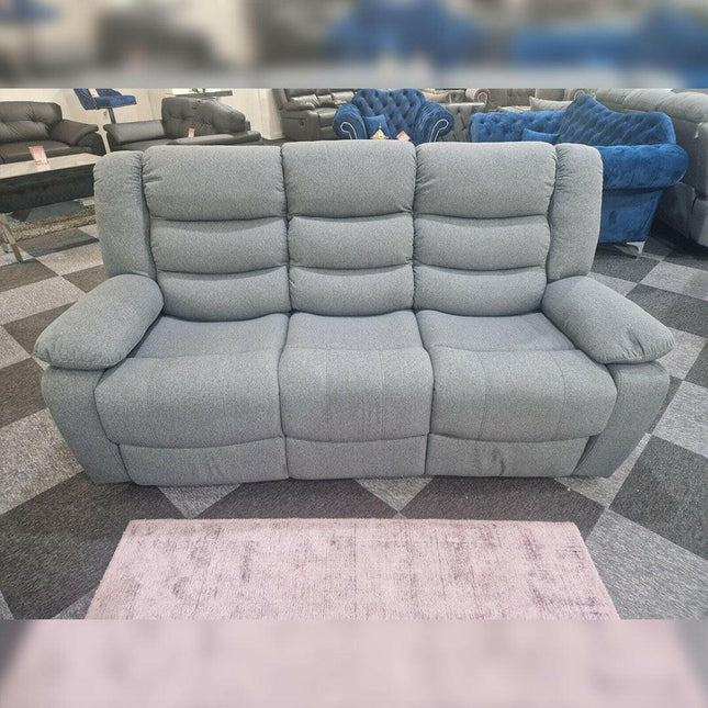 Sorrentino Recliner Sofa Set 3+2 in Grey Chenille Fabric