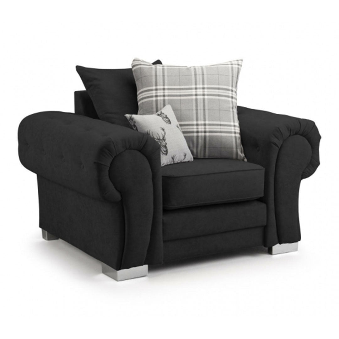 Verona Scatterback Sofa Black Armchair
