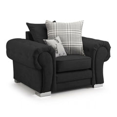 Verona Scatterback Sofa Black Armchair - Envogue Furniture