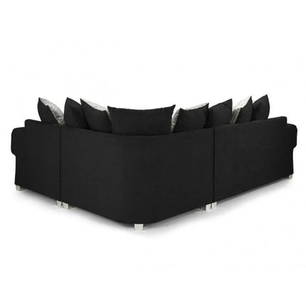 Verona Scatter back 4 seater sofa Black Right and Left Hand Facing Corner - Envogue Furniture