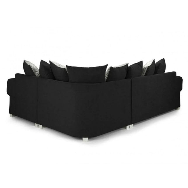 Verona Scatter back 4 seater sofa Black Right and Left Hand Facing Corner - Envogue Furniture