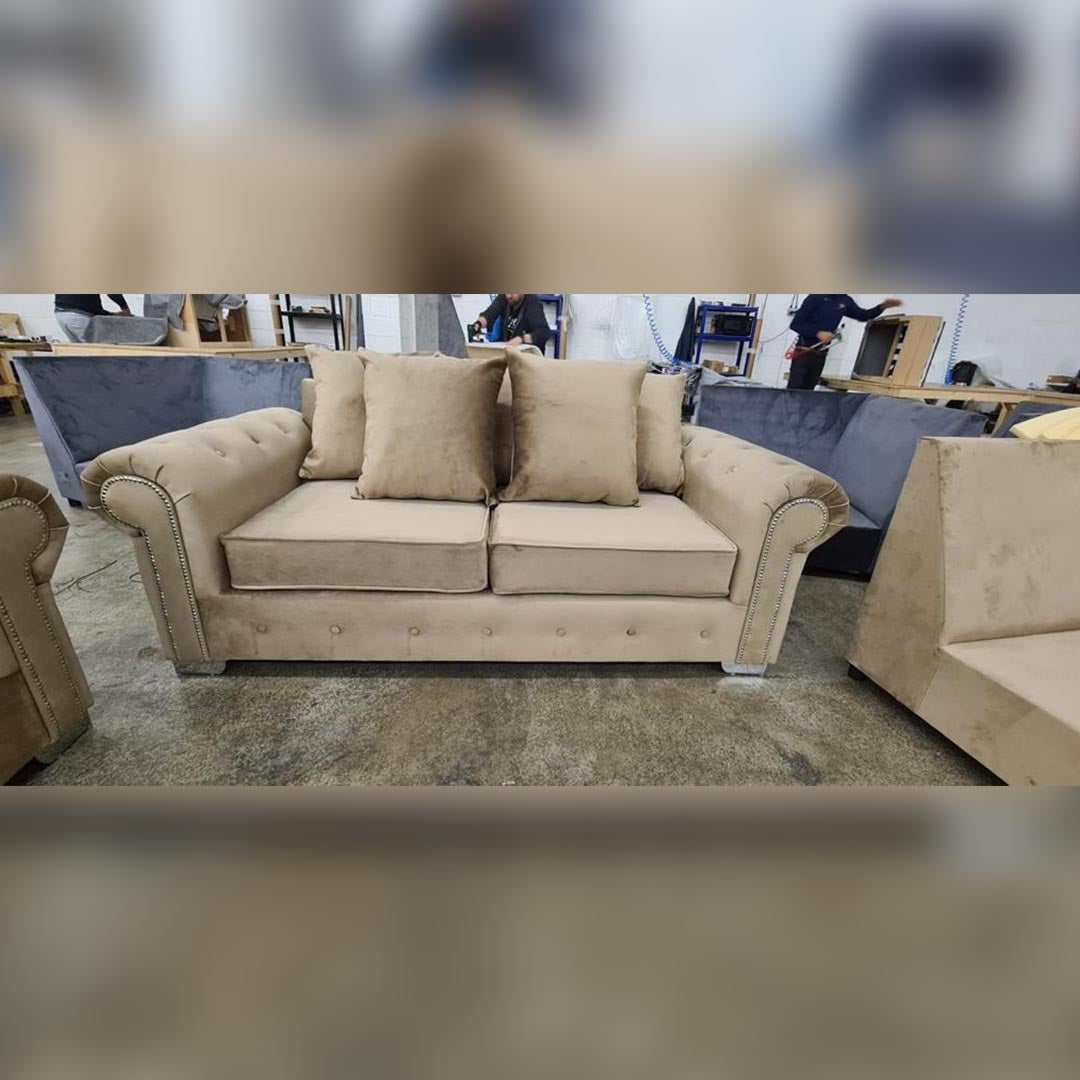 Olympia Sofa 3+2 Seater Scatter Back Beige 