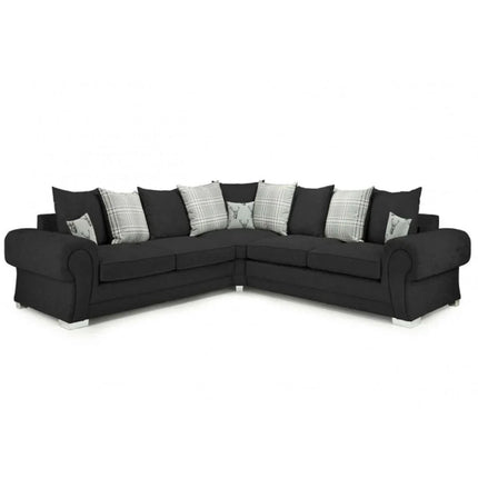 Verona Scatterback 5 seater fabric Sofa Black - Envogue Furniture