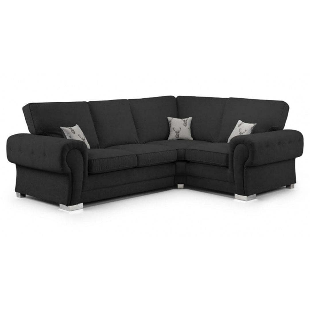 Verona Fullback 4 seater sofa Black Right and Left Hand Facing Corner - Envogue Furniture