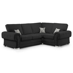 Verona Fullback 4 seater sofa Black Right and Left Hand Facing Corner