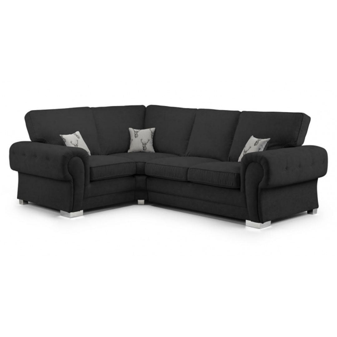 Verona Fullback 4 seater sofa Black Right and Left Hand Facing Corner - Envogue Furniture