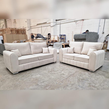 Lily Sofa 3+2 Seater Cream ( Scatter/Full Back)
