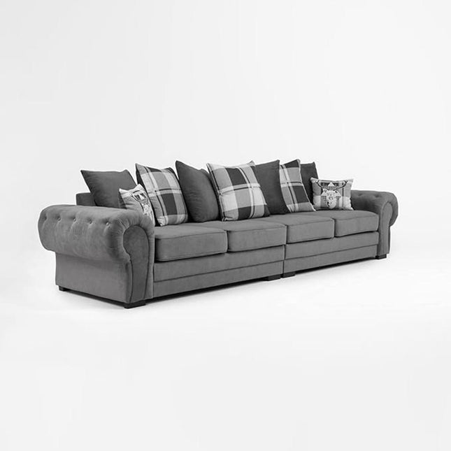 VERONA 4 SEATER SOFA SCATTER BACK GREY