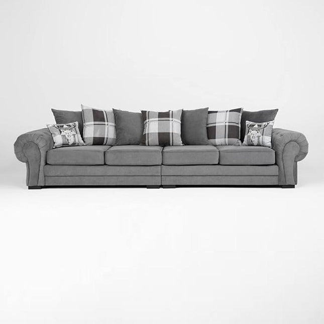 VERONA 4 SEATER SOFA SCATTER BACK GREY - Envogue Furniture uk
