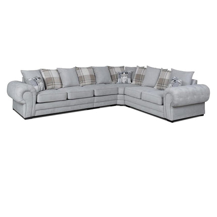 Verona Corner Sofa Scatter Back 6 Seater Grey - Envogue Furniture uk