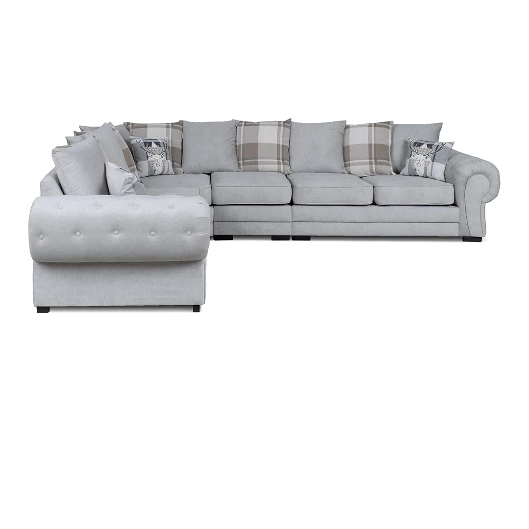 Verona Corner Sofa Scatter Back 6 Seater Grey