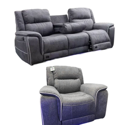 Hannah Micro Fibre Electric Recliner Fabric Sofa 3+2 Seater