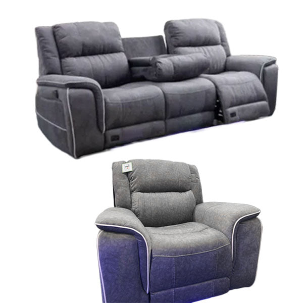 Hannah Micro Fibre Electric Recliner Fabric Sofa 3+2 Seater