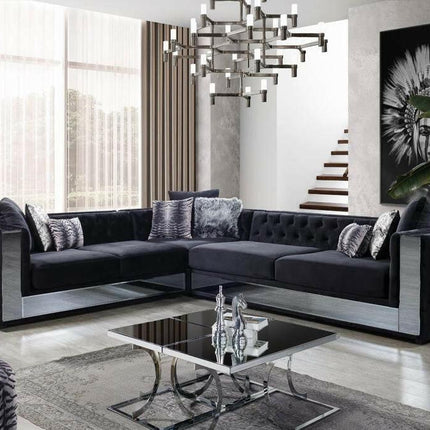 Valentino Chesterfield Corner Sofa Grey