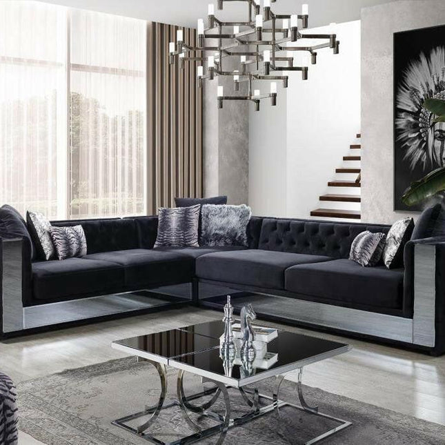 Valentino Chesterfield Corner Sofa Grey