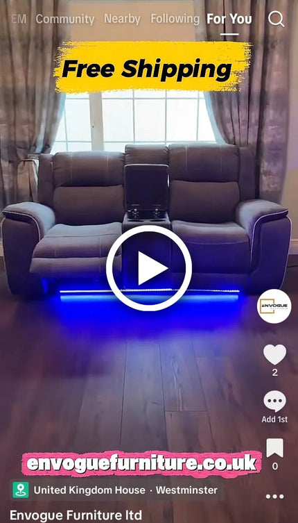 <strong>Hannah Fabric Electric Recliner Sofa 3+2 Seater Set - 3+2 Seater Sofa With Cup-Holders/LED Lights</strong>